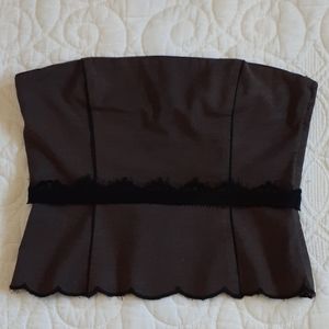 TRUE MEANING brown corset top with sash Size 10